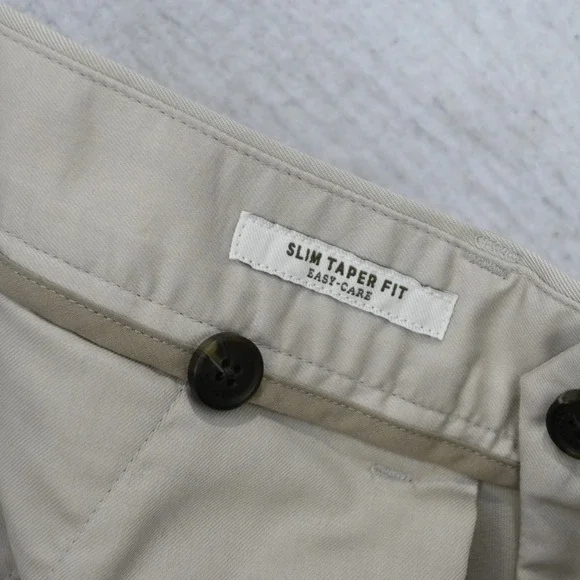 Bonobos Friday Chino Pants Mens Size 35 x 30 Beige Slim Taper Stretch Flat Front - Picture 9 of 11